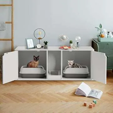 DAWNSPACES Elegant Cat Litter Box Enclosure for 2 Cats