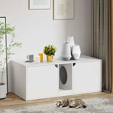 DAWNSPACES Elegant Cat Litter Box Enclosure for 2 Cats