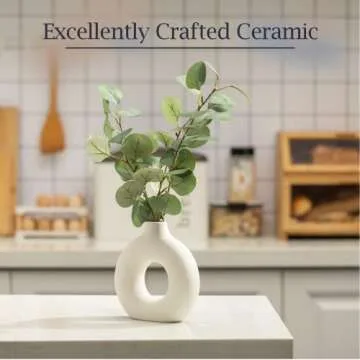 Stylish Ceramic Donut Vase for Home Decor - 7 Inches
