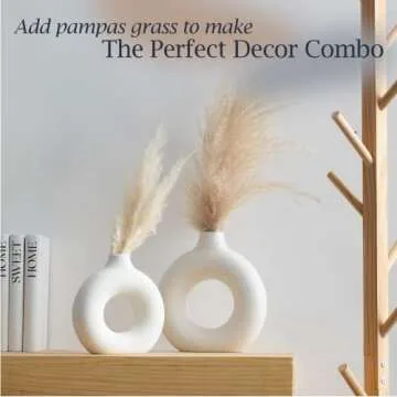 Stylish Ceramic Donut Vase for Home Decor - 7 Inches