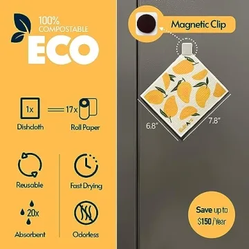 Eulnars Swedish Dishcloths, Eco-Friendly 8-Pack