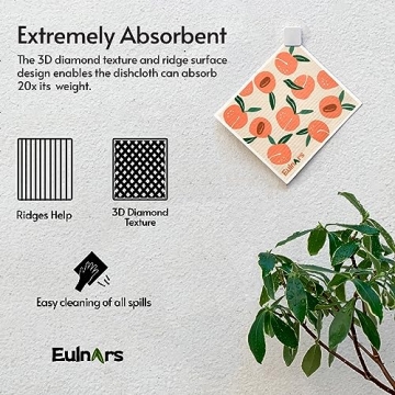 Eulnars Swedish Dishcloths, Eco-Friendly 8-Pack