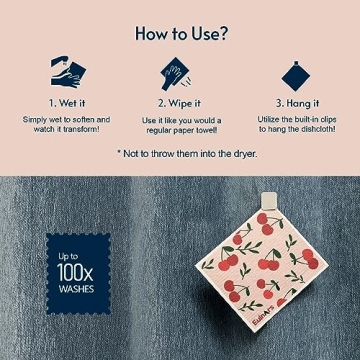 Eulnars Swedish Dishcloths, Eco-Friendly 8-Pack