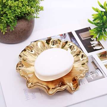 Stylish Polyroyal Lotus Leaf Soap Dish for Kitchen & Bath