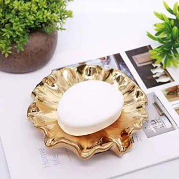 Stylish Polyroyal Lotus Leaf Soap Dish for Kitchen & Bath