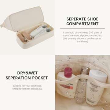 BOSTANTEN Weekender Bags for Women Travel Under Seat Carry On Bag Duffle Bag with Shoe Compartment Overnight Hospital Bags