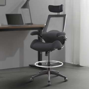 BOLISS 400lbs High Back Drafting Chair with Armrests