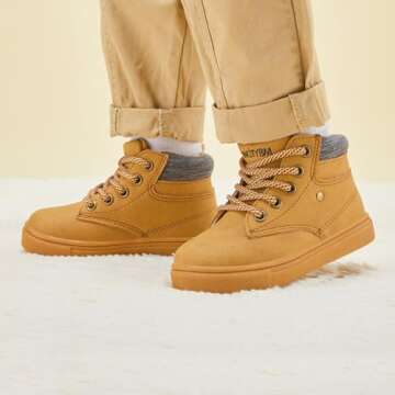 BMCiTYBM Baby Snow Boots Boys Girls Winter Toddler Infant Shoes Anti-Slip Brown Size 6 Toddler