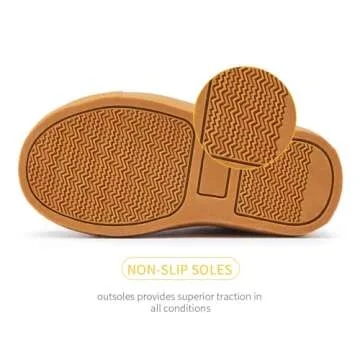 BMCiTYBM Baby Snow Boots Boys Girls Winter Toddler Infant Shoes Anti-Slip Brown Size 6 Toddler