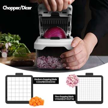 Cambom Vegetable Chopper with 8 Blades for Home Use