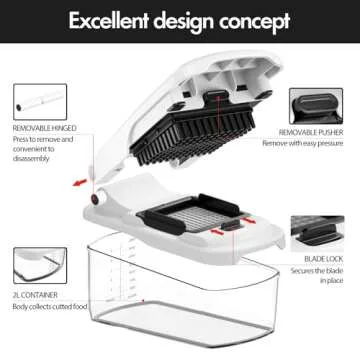 Cambom Vegetable Chopper with 8 Blades for Home Use