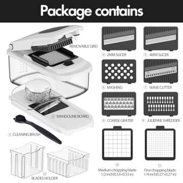 Cambom Vegetable Chopper with 8 Blades for Home Use