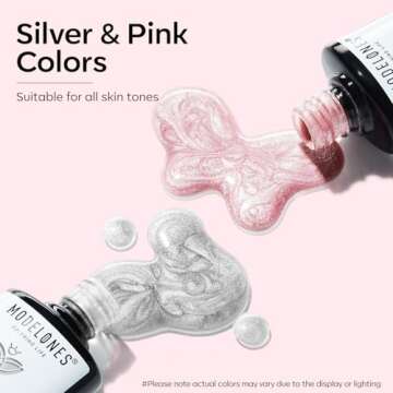 modelones Cat Eye Gel Nail Polish, 2 PCS 15ML Pink Sliver Holographic 9D Cat Eye Glitter Multichrome...