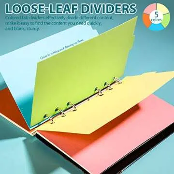 LEOBRO A6 Refill Paper, 3 Pack 45PCS A6 Dotted Loose Leaf Paper, with Page Markers, Rulers, Binder Dividers and Binder Pockets, 6 Ring A6 Filler Paper Insert Refill for Planner Binder Notebook Journal