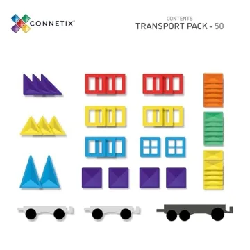 CONNETIX 50 Piece Rainbow Transport Pack for All Ages
