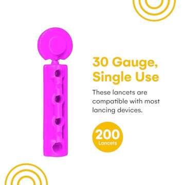 Multicolored 30g Diabetic Lancets for Comfortable Blood Testing