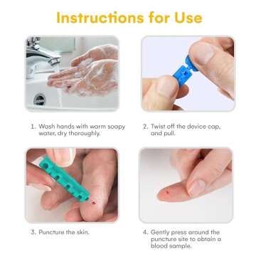 Multicolored 30g Diabetic Lancets for Comfortable Blood Testing