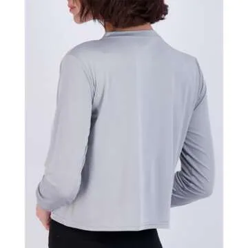 5 Pack: Womens Crop Top High Waist Quick Dry Fit Active Wear Yoga Workout Athletic Clothes Running Gym Exercise Ladies Long Sleeve Crew Scoop Neck Moisture Wicking Tees T-Shirt Winter - Set 8, L