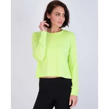 5 Pack: Womens Crop Top High Waist Quick Dry Fit Active Wear Yoga Workout Athletic Clothes Running Gym Exercise Ladies Long Sleeve Crew Scoop Neck Moisture Wicking Tees T-Shirt Winter - Set 8, L