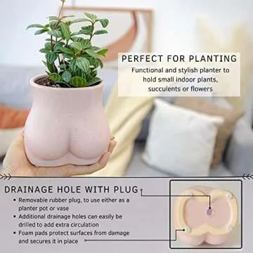 BASE ROOTS Ceramic Plant Pot - Stylish & Versatile Planter