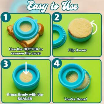 Sandwich Cutter & Sealer for Crustless Kids Lunches