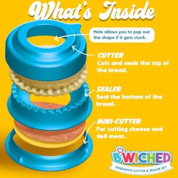 Sandwich Cutter & Sealer for Crustless Kids Lunches