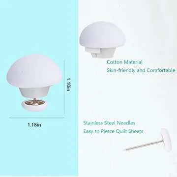 Resdenio Duvet Pin Duvet Clips, 8 Pieces Mushroom Quilt Holder, Non-Slip Quilt Fixator Sheet Fasteners with One-Key Unlock for Quilt, Cushions, Curtains (White)