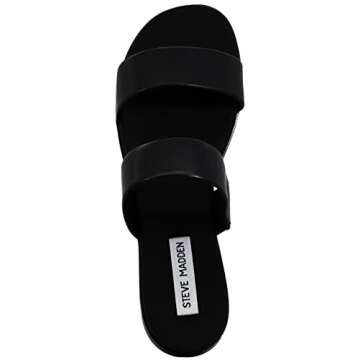 Steve Madden Women's Dual Black/Black Flat Sandal 9 M US