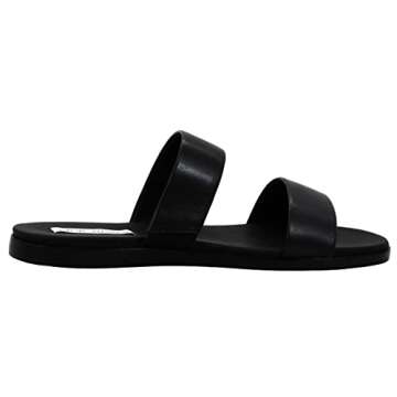 Steve Madden Women's Dual Black/Black Flat Sandal 9 M US