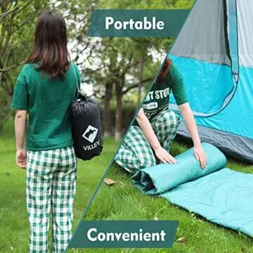 VILLEY Picnic Blanket, 3-Layer Camping Blanket 52"x75", Machine Washable, Water Repellent and Sandproof, Packable and Portable for Camping, Travel, Park, Beach and Indoor Use