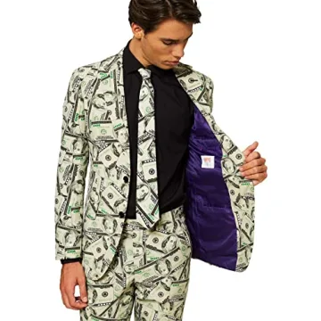 OppoSuits Men's Cashanova Party Costume Suit, Multi