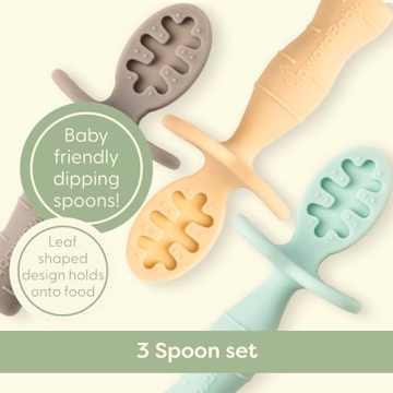 UpwardBaby Silicone Baby Spoons with Anti-Choke Barrier