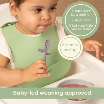 UpwardBaby Silicone Baby Spoons with Anti-Choke Barrier