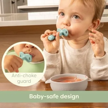 UpwardBaby Silicone Baby Spoons with Anti-Choke Barrier