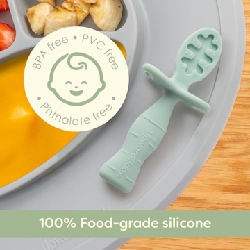 UpwardBaby Silicone Baby Spoons with Anti-Choke Barrier