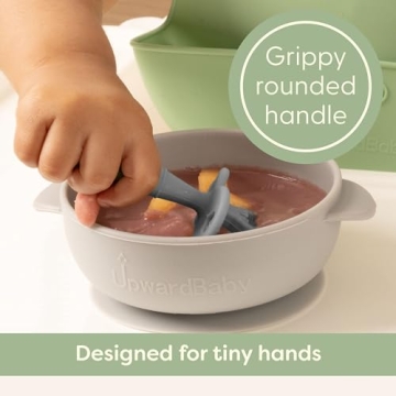 UpwardBaby Silicone Baby Spoons with Anti-Choke Barrier