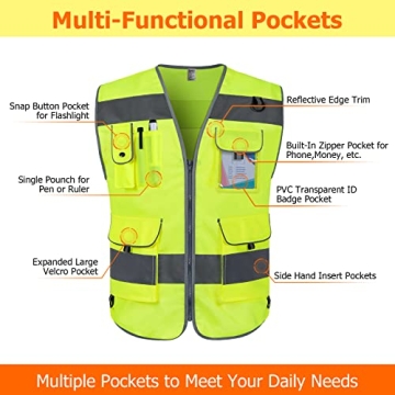 High Visibility Reflective Safety Vest for Men Women