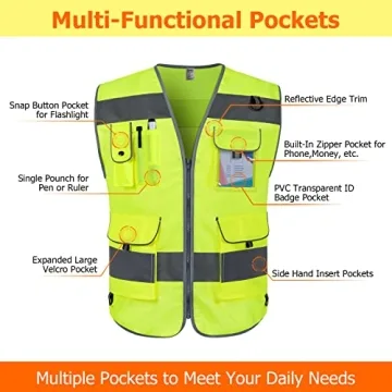 High Visibility Reflective Safety Vest for Men Women