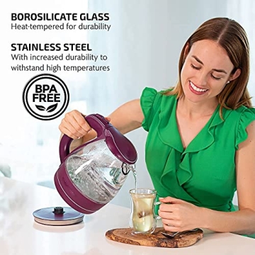 OVENTE Glass Electric Kettle Fast Boiling 1.5L BPA-Free