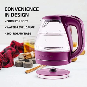 OVENTE Glass Electric Kettle Fast Boiling 1.5L BPA-Free