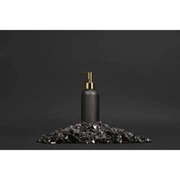 Essentra Home Matte Black Liquid Soap Dispenser with Gold Pump for Bathroom, Bedroom or Kitchen. Gre...