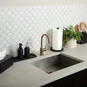 Essentra Home Matte Black Liquid Soap Dispenser with Gold Pump for Bathroom, Bedroom or Kitchen. Great for Hand Lotions and Essential Oils. 10 Fluid Ounce - Matte Black Collection.