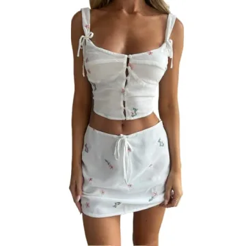 Y2K Sexy Bodycon Skirt Set - Trendy Sleeveless Tube Top & Mini Skirt for Parties