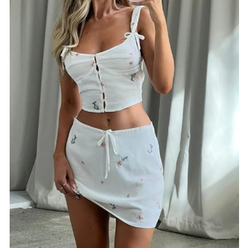 Trendy Y2K Bodycon Skirt Set | Sleeveless Tube Top & Ruffle Design