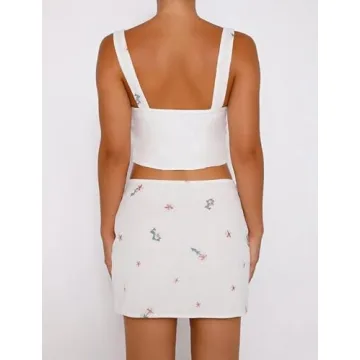 Trendy Y2K Bodycon Skirt Set | Sleeveless Tube Top & Ruffle Design