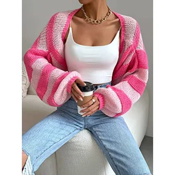 GORGLITTER Women's Color Block Sweater Cardigan for All Occasions