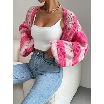GORGLITTER Women's Color Block Sweater Cardigan for All Occasions
