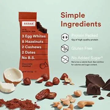 RXBAR Chocolate Hazelnut Protein Bar Pack of 12 High Protein Snack