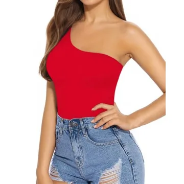 Stylish MANGOPOP One Shoulder Bodysuit for Women