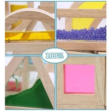 Large Wooden Building Blocks for Toddlers Baby Kids 16 Pcs Rainbow Blocks Geometry Sensory Stacking Construction Toys Set Colorful Preschool Learning Educational Toys for Boys & Girls…